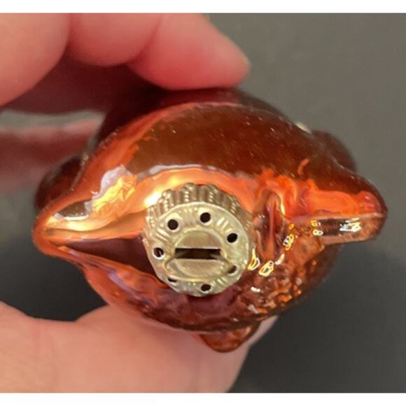 Vintage Lauscha Glas Creation Bear Christmas Ornament Blown Glass Red Vest - Picture 8 of 8